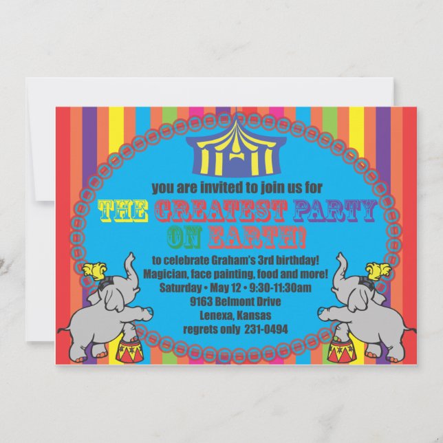 Circus Birthday Invite (Front)