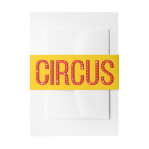 Circus Birthday Party Fun Yellow Colourful Invite Invitation Belly Band
