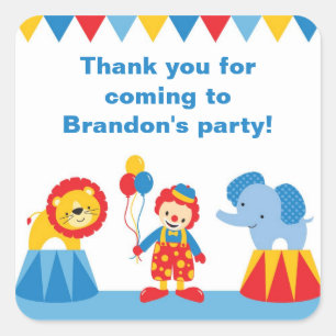 Circus Birthday Party Stickers