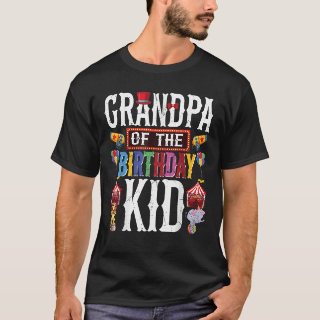Circus Birthday Shirt Grandpa Of The Birthday Kids (Front)