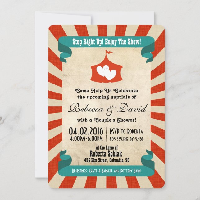 Circus Bridal Shower Invitation (Front)