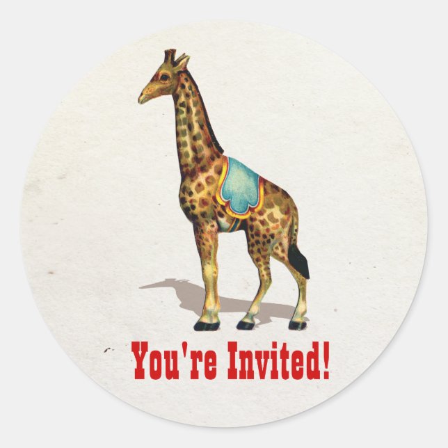 Circus Carnival Animals Giraffe Stickers (Front)