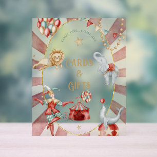 Circus Carnival Baby Shower Cards and Gifts Acrylic Sign