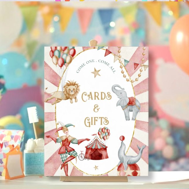 Circus Carnival Baby Shower Cards and Gifts Sign (Creator Uploaded)