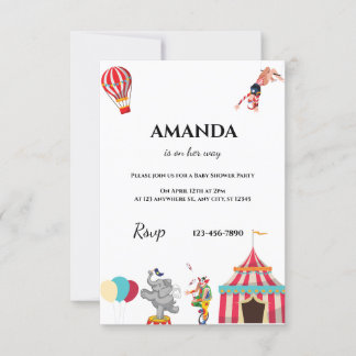 Circus Carnival Baby Shower Invitations