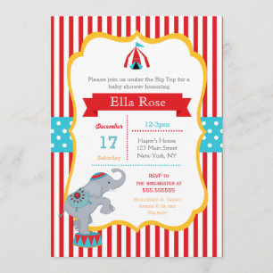 Circus Carnival Baby Shower Invitations