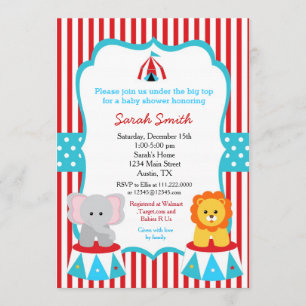 Circus Carnival Baby Shower Invitations