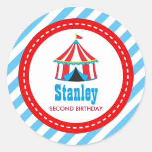 Circus Carnival Birthday Baby Shower Classic Round Sticker