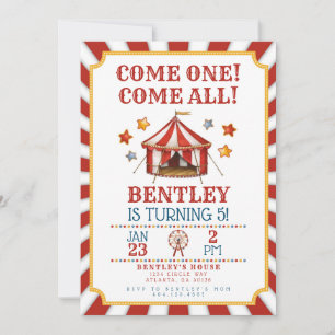 Circus Carnival Birthday Invitation
