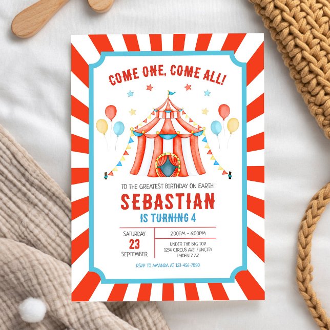 Circus Carnival Birthday Invitation (Creator Uploaded)