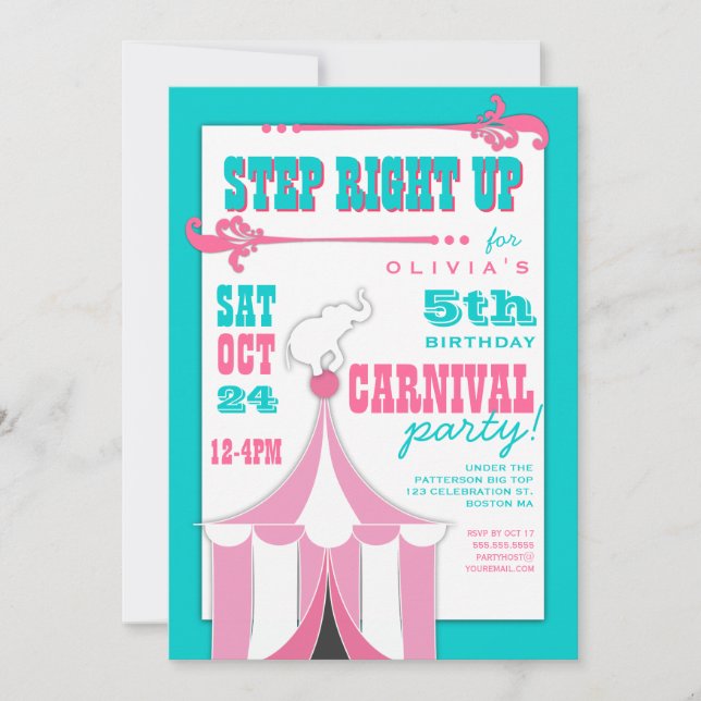 Circus Carnival Birthday Party Big Top Invitation (Front)