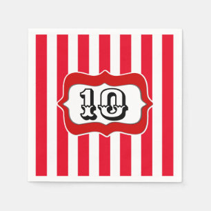 Circus carnival birthday party DIY AGE stripes Napkin