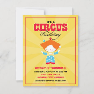 Circus Carnival Birthday Party Invitation
