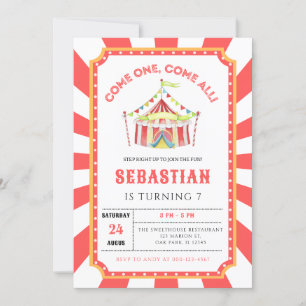 Circus Carnival Birthday Party Invitation