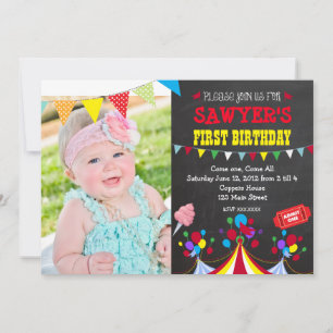 Circus Carnival Birthday Party Invitation