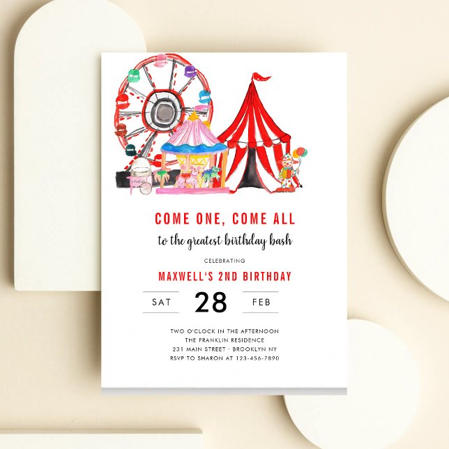 Circus Carnival Birthday Party Invite (Creator Uploaded)