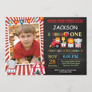 Circus Carnival Birthday Party Photo Invitation