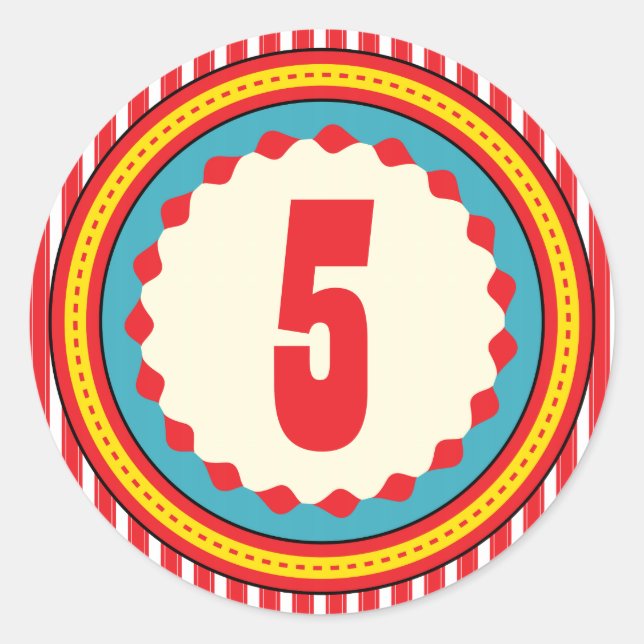 Circus Carnival Birthday Party  Sticker (Front)