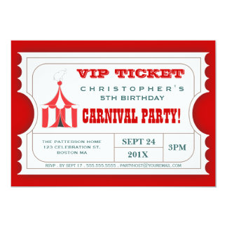 carnival themed invitations