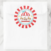 Circus Carnival Birthday Round Label Sticker (Bag)