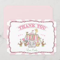 Circus Carnival Birthday Thank You Card