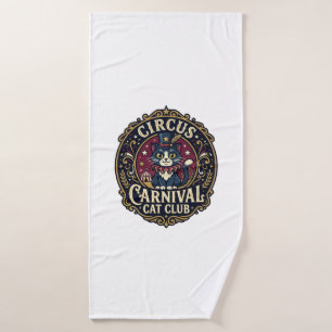Circus Carnival Cat Cat Dad Gift Idea - Circus Car Bath Towel