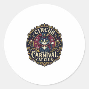 Circus Carnival Cat Cat Dad Gift Idea - Circus Car Classic Round Sticker