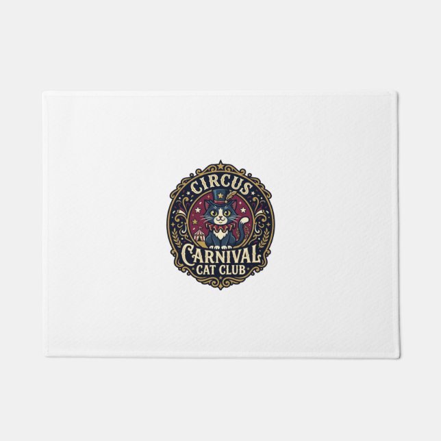 Circus Carnival Cat Cat Dad Gift Idea - Circus Car Doormat (Front)