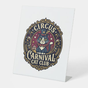 Circus Carnival Cat Cat Dad Gift Idea - Circus Car Pedestal Sign