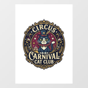 Circus Carnival Cat Cat Dad Gift Idea - Circus Car Window Cling