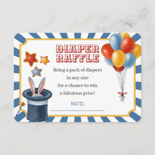 Circus carnival diaper raffle baby shower  enclosure card