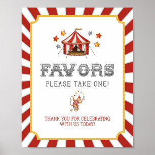 circus carnival favours party sign
