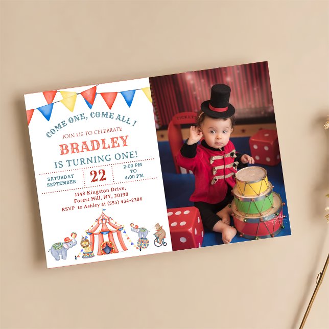 Circus Carnival Festival Birthday Party Invitation (Creator Uploaded)