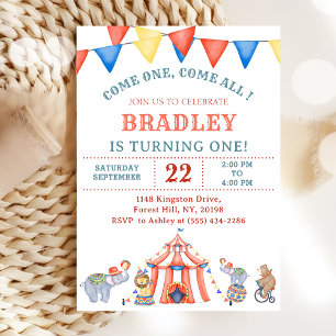 Circus Carnival Festival Birthday Party Invitation