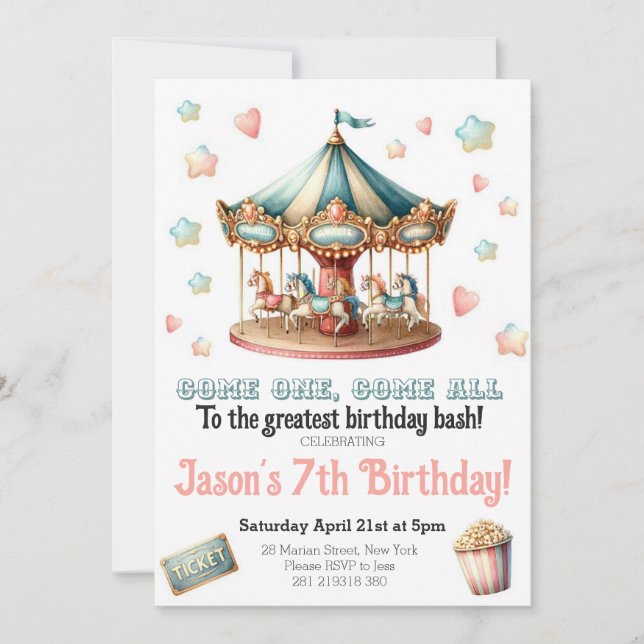 Circus Carnival Festival party Birthday  Invitation (Front)