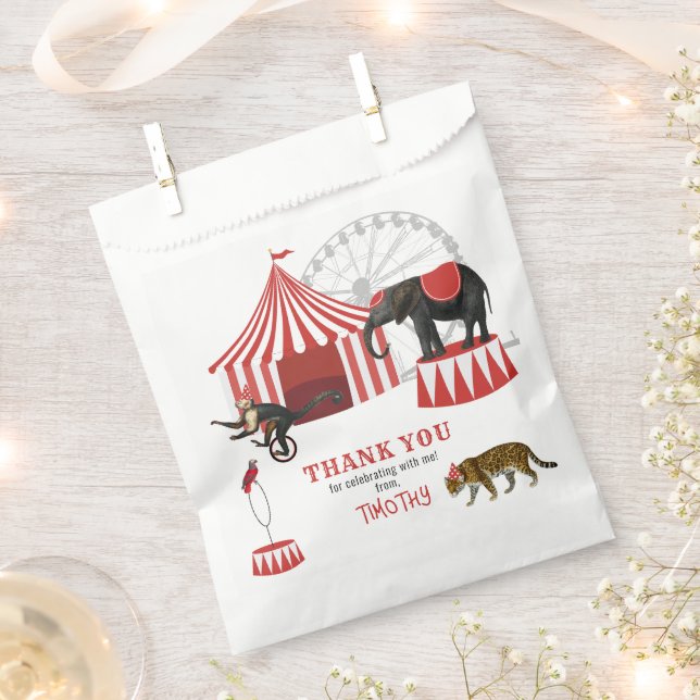 Circus Carnival Festival Theme Big Top Birthday Favour Bags (Clipped)