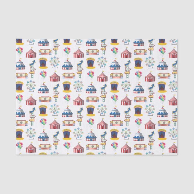 Circus Carnival Icon Pattern Tissue Paper (Front)
