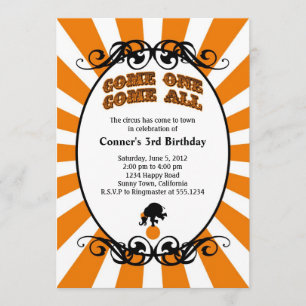 Circus Carnival Invitation Orange