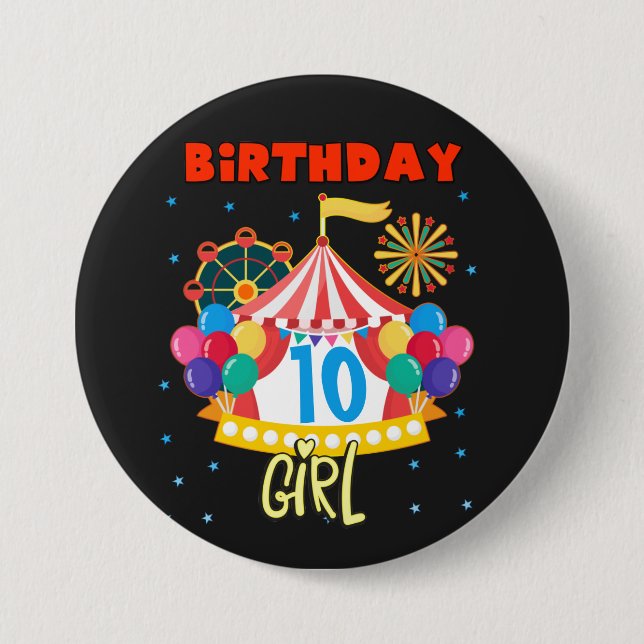 Circus Carnival Party Girl Theme Matching  7.5 Cm Round Badge (Front)