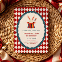  Circus Carnival Retro birthday invitation