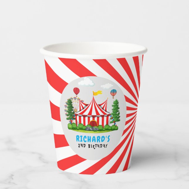 Circus Carnival Theme Birthday Party Paper Cups (Front)