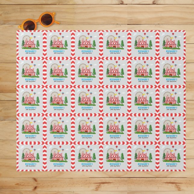 Circus Carnival Theme Birthday Party Wrapping Paper (Creator Uploaded)