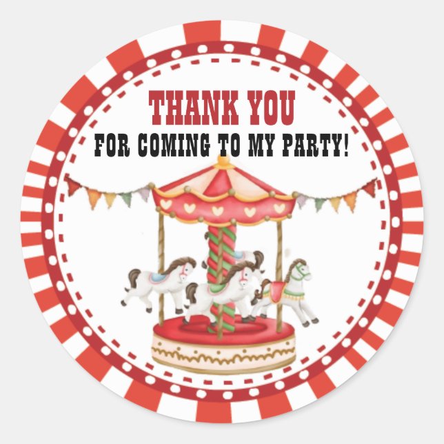 Circus Carnival Topper. Circus label. Party labels (Front)