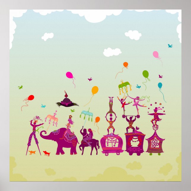 circus carnival travelling during daylight poster (Front)