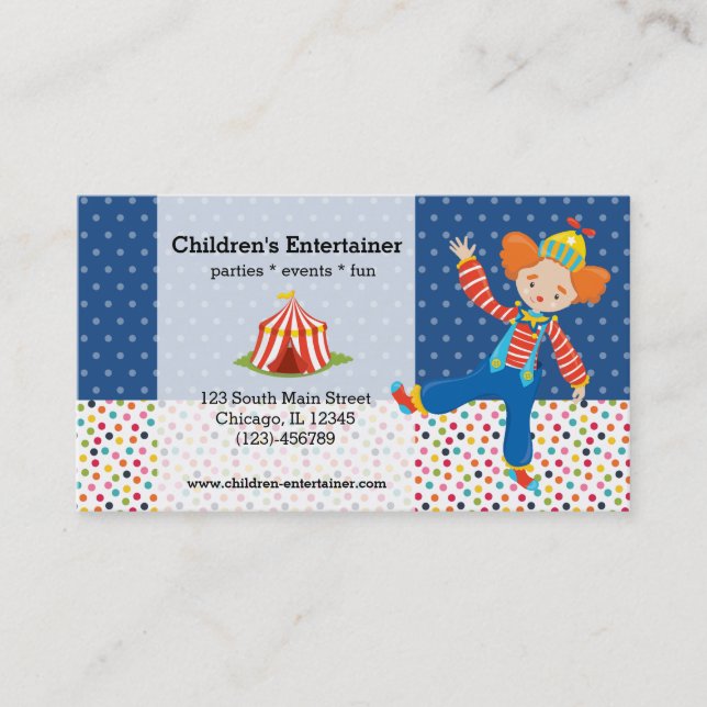 Circus * choose background colour business card (Front)