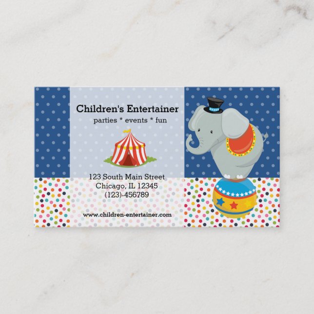 Circus * choose background colour business card (Front)