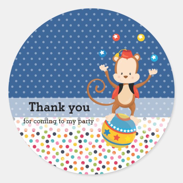 Circus * choose background colour classic round sticker (Front)