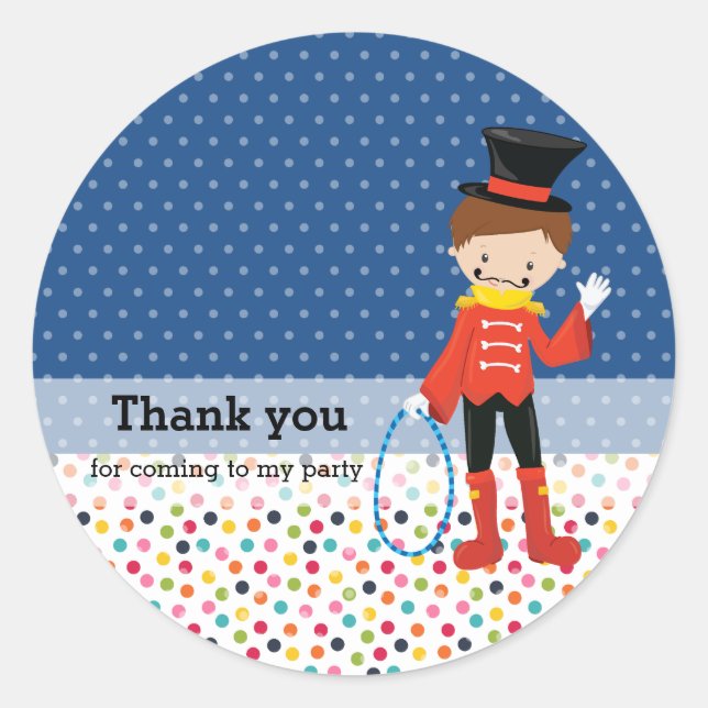 Circus * choose background colour classic round sticker (Front)