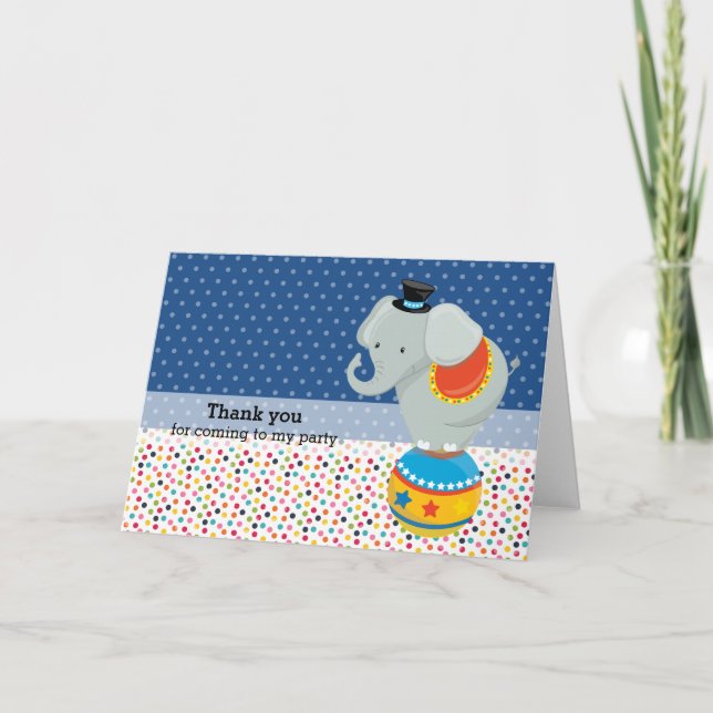 Circus * choose background colour thank you card (Front)
