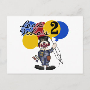 Circus Clown 2nd Birthday Tshirts and Gifts Postcard